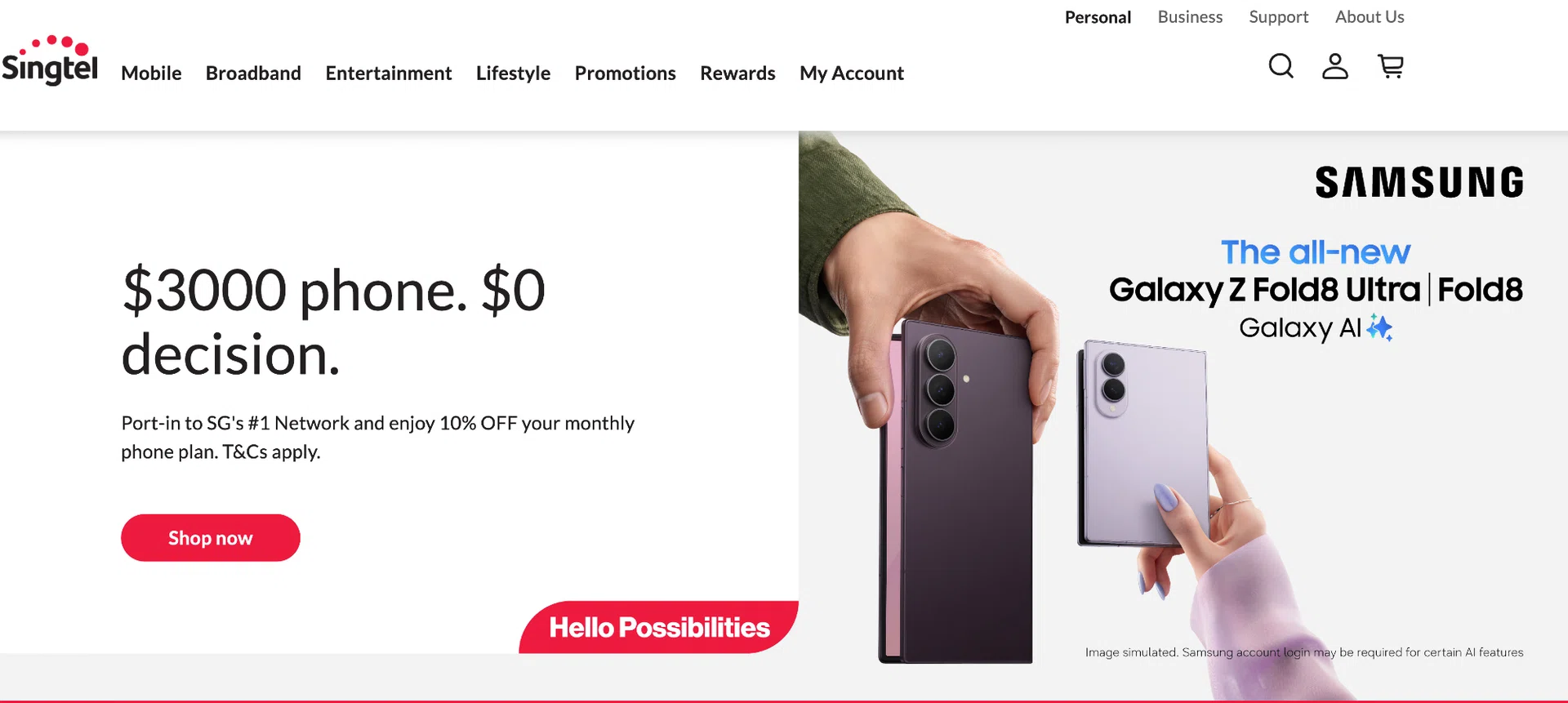 Singtel pre-order banner