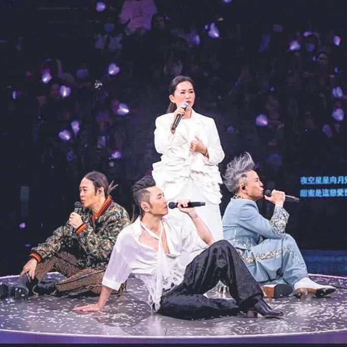 林珊珊月前担任草蜢在香港演唱会的嘉宾。（取自网络）