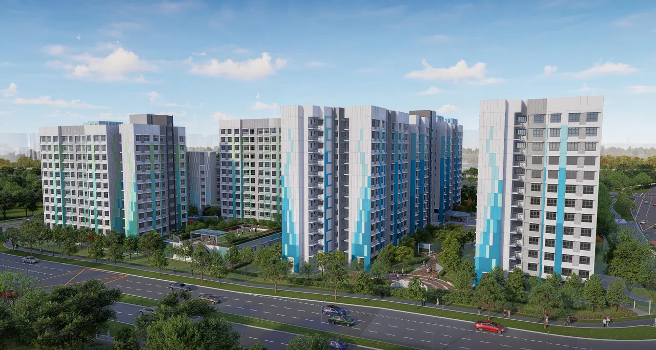 Tampines GreenTopaz邻里将设有超级市场、商店、小吃店及学前教育中心，为居民提供生活上的便利。（构想图/建屋局提供）