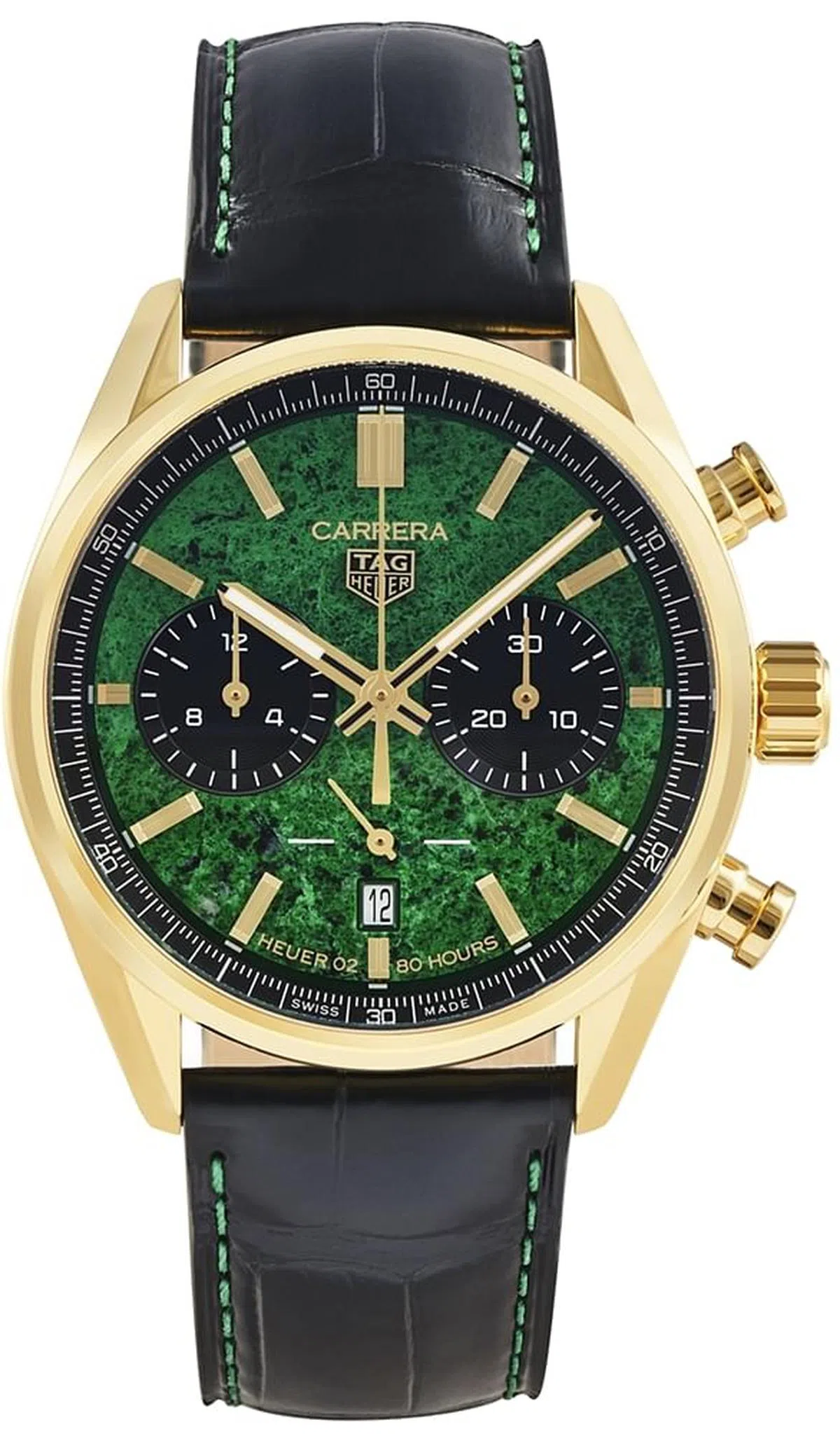 水沫玉表盘Carrera Heuer 02限量发行10枚。（图/商家提供）