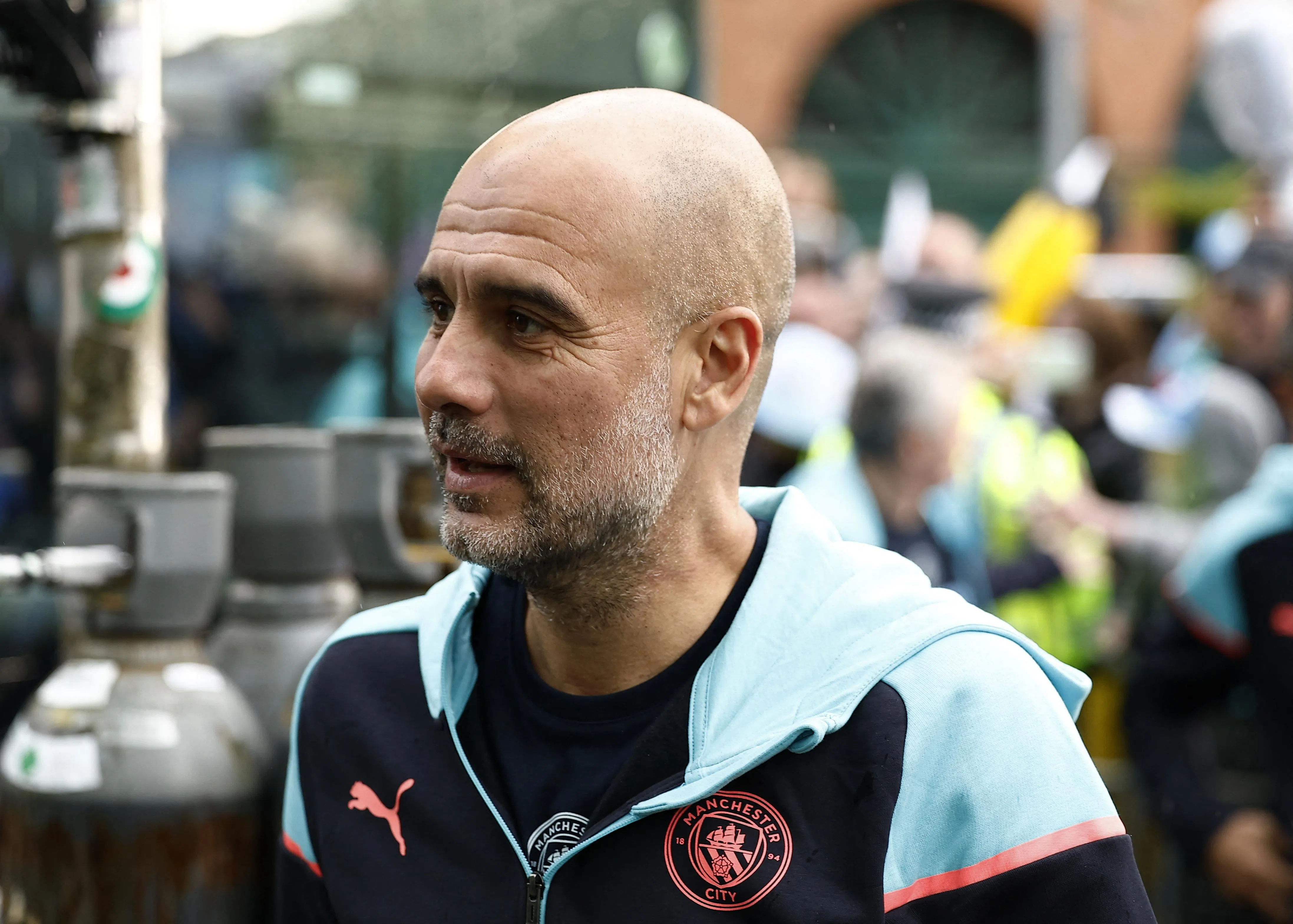 曼市主帅瓜迪奥拉（Guardiola）在球队赢得史无前例的英超四连冠后曾坦言，他有可能在下赛季离开曼市。（路透社）