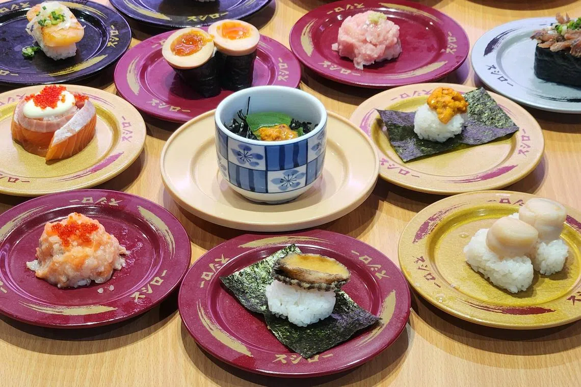 Sushiro推出的中秋系列寿司和食品，都有“圆”的元素。（陈爱薇摄）