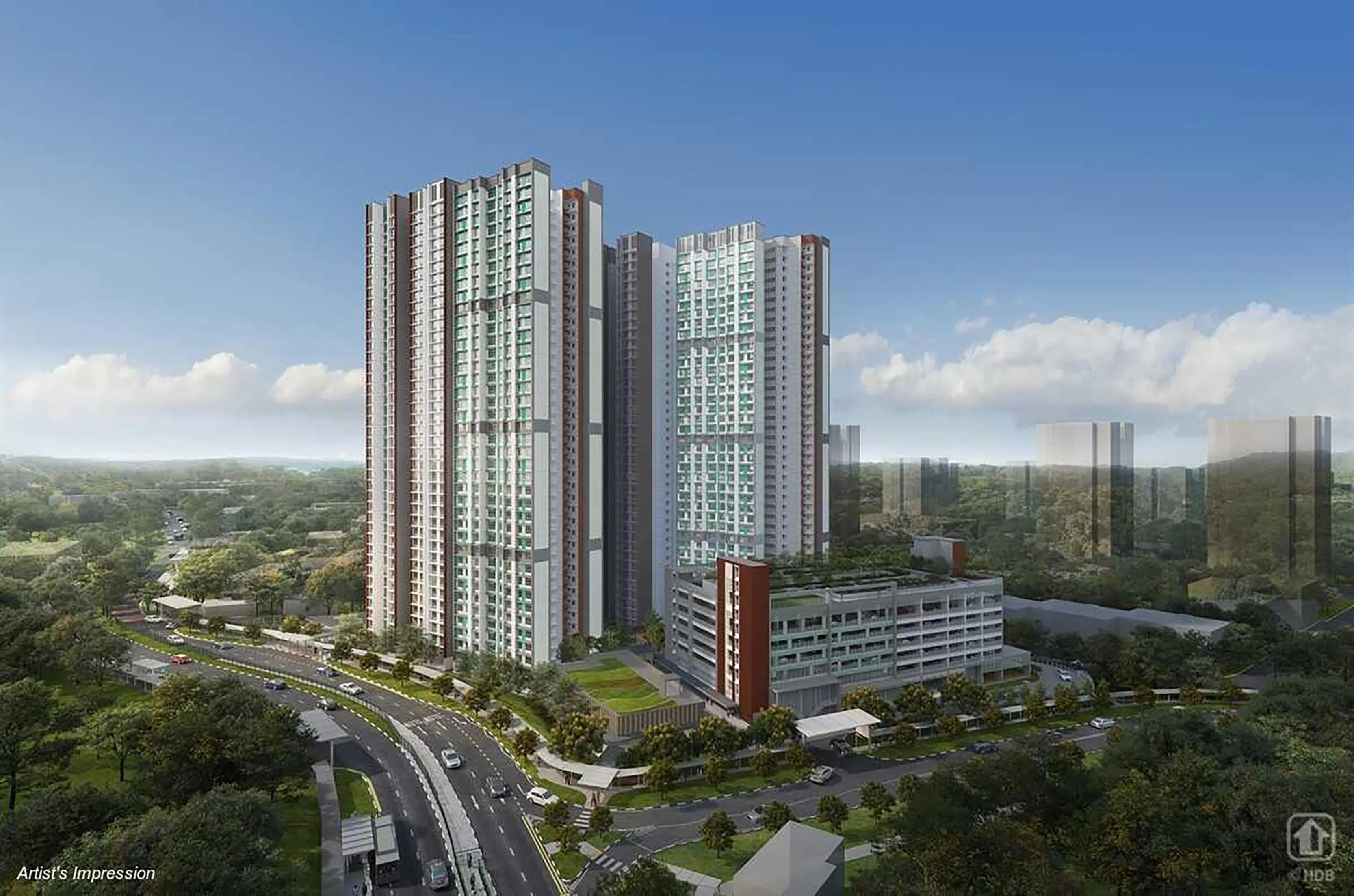 在本轮预购组屋销售活动的四个黄金地段项目中，大巴窑的Toa Payoh Ascent吸引较多购屋者，所有房型都超额申购。（建屋局构想图）