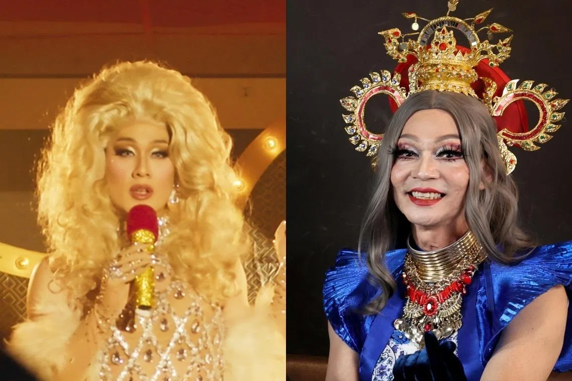 许瑞奇（左图）和李国煌都在王国燊的电影中扮演变装皇后。（嘉华院线提供）