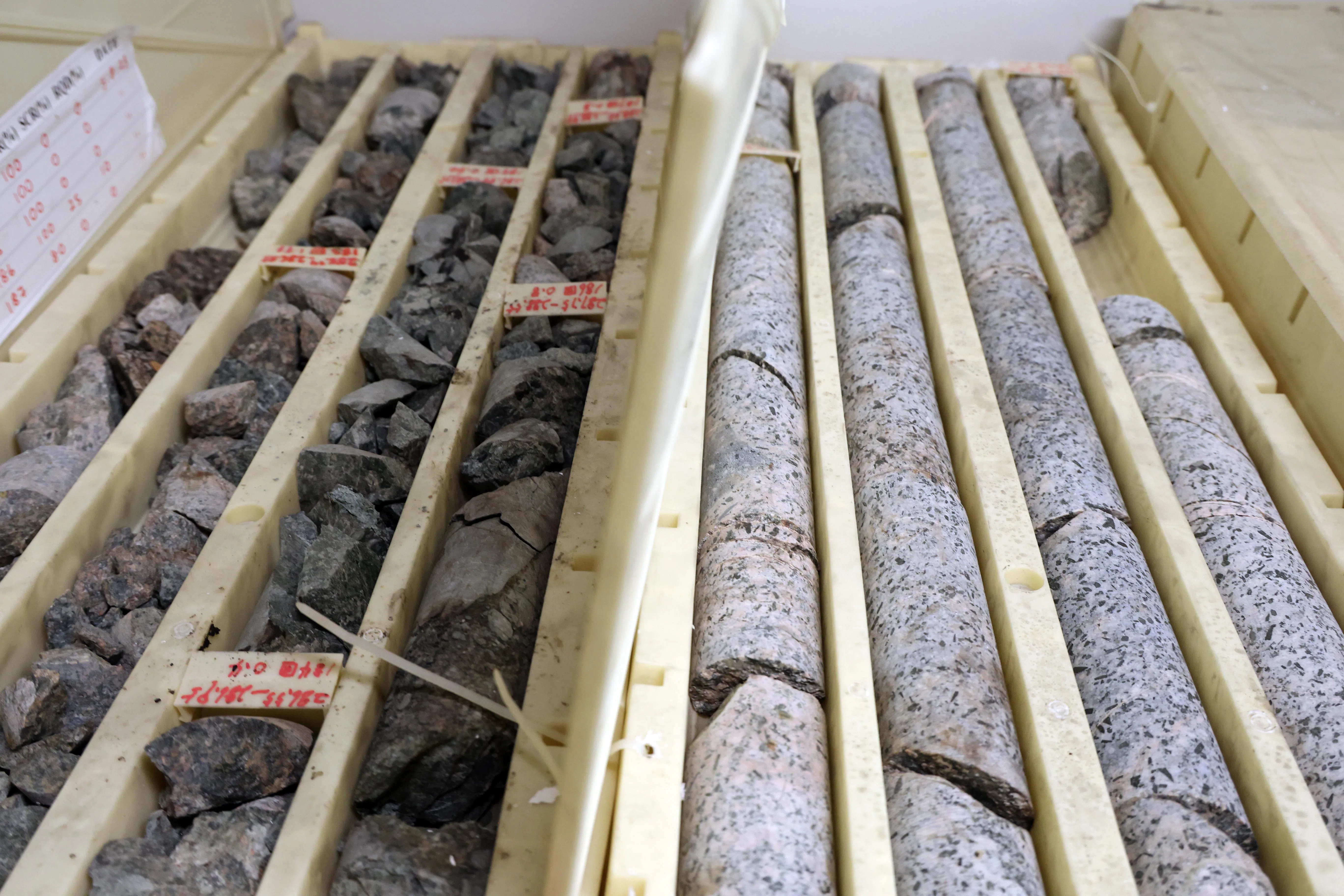 研究团队在研究地段进行挖掘工作，并把岩石带回研究室做进一步分析。（邝启聪摄）