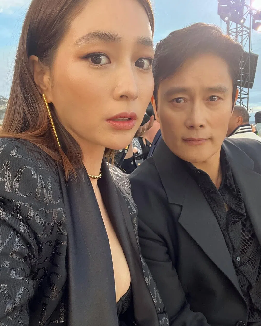 李珉廷（左）2013年与李炳宪结婚，两人育有一子一女。（取自李珉廷IG）