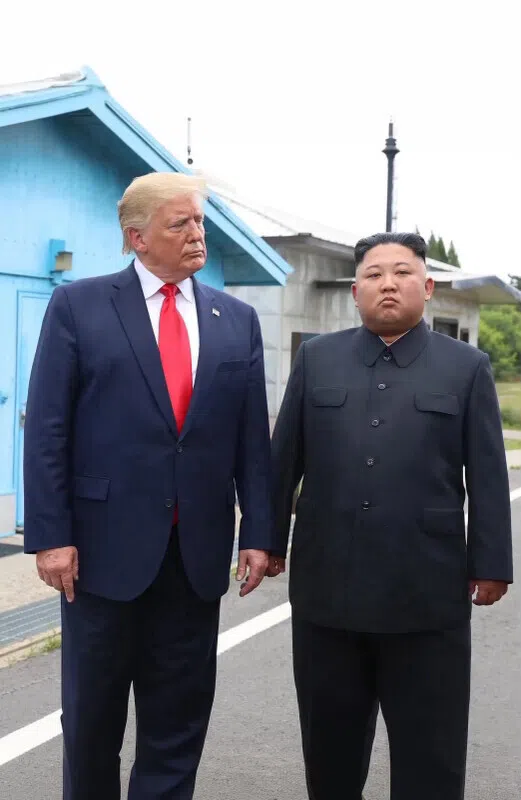 2019年6月，特朗普和金正恩在板门店会晤。（取自特朗普Truth Social）
