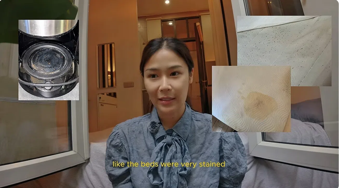 陈一心入住目前在巴黎租的公寓前，发现里头的卫生状况欠佳。（陈一心YouTube视频截图）