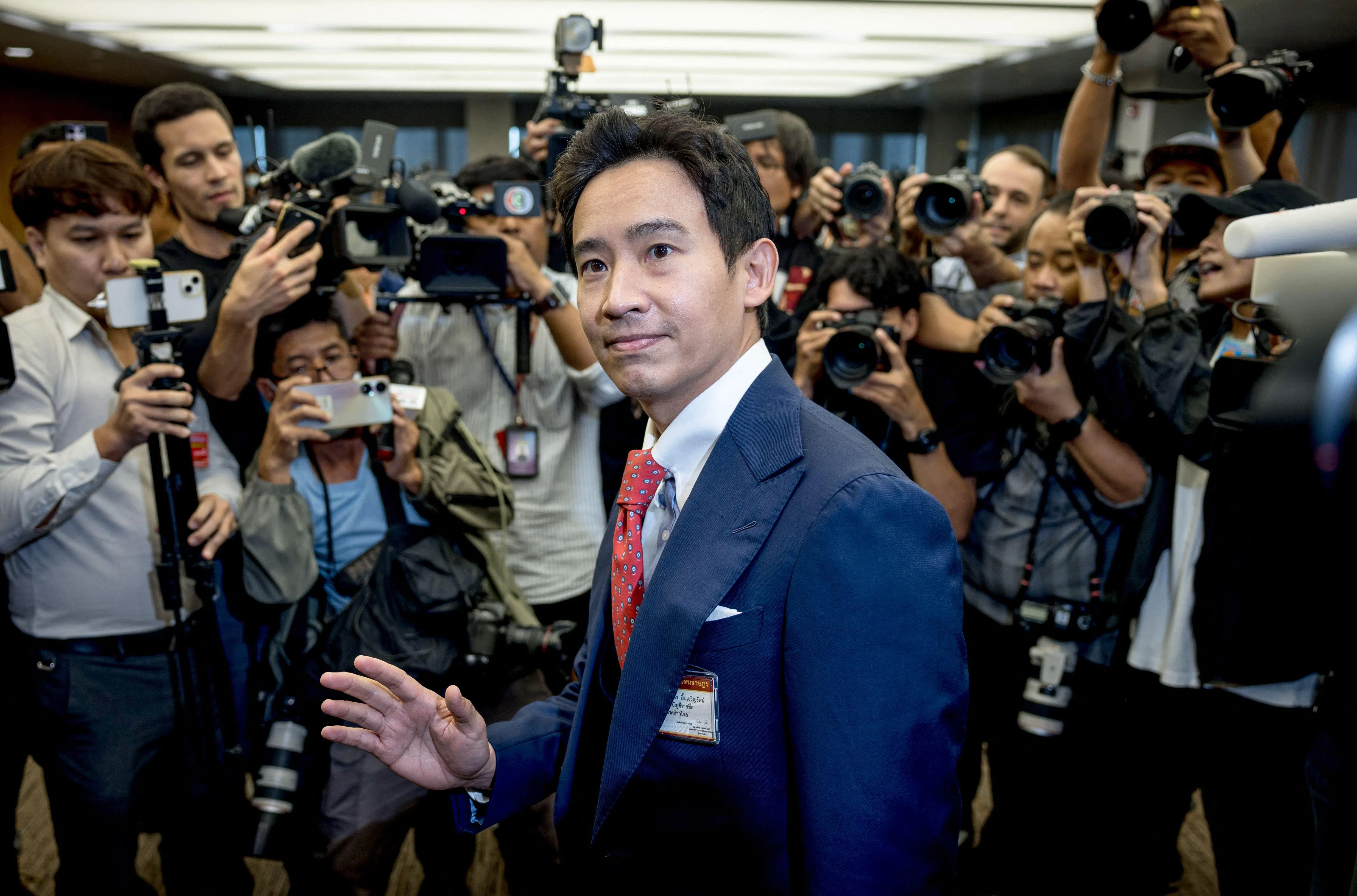 泰国前进党前党魁披塔6月9日称有信心赢得法庭诉讼，避免前进党被勒令解散。（法新社）