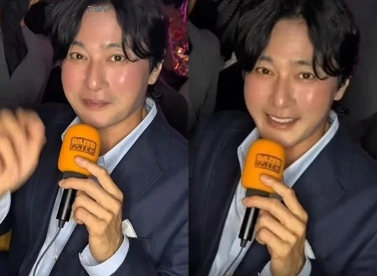 张东健7月2日出席活动，被拍到“变脸”吓坏为网民。（互联网）