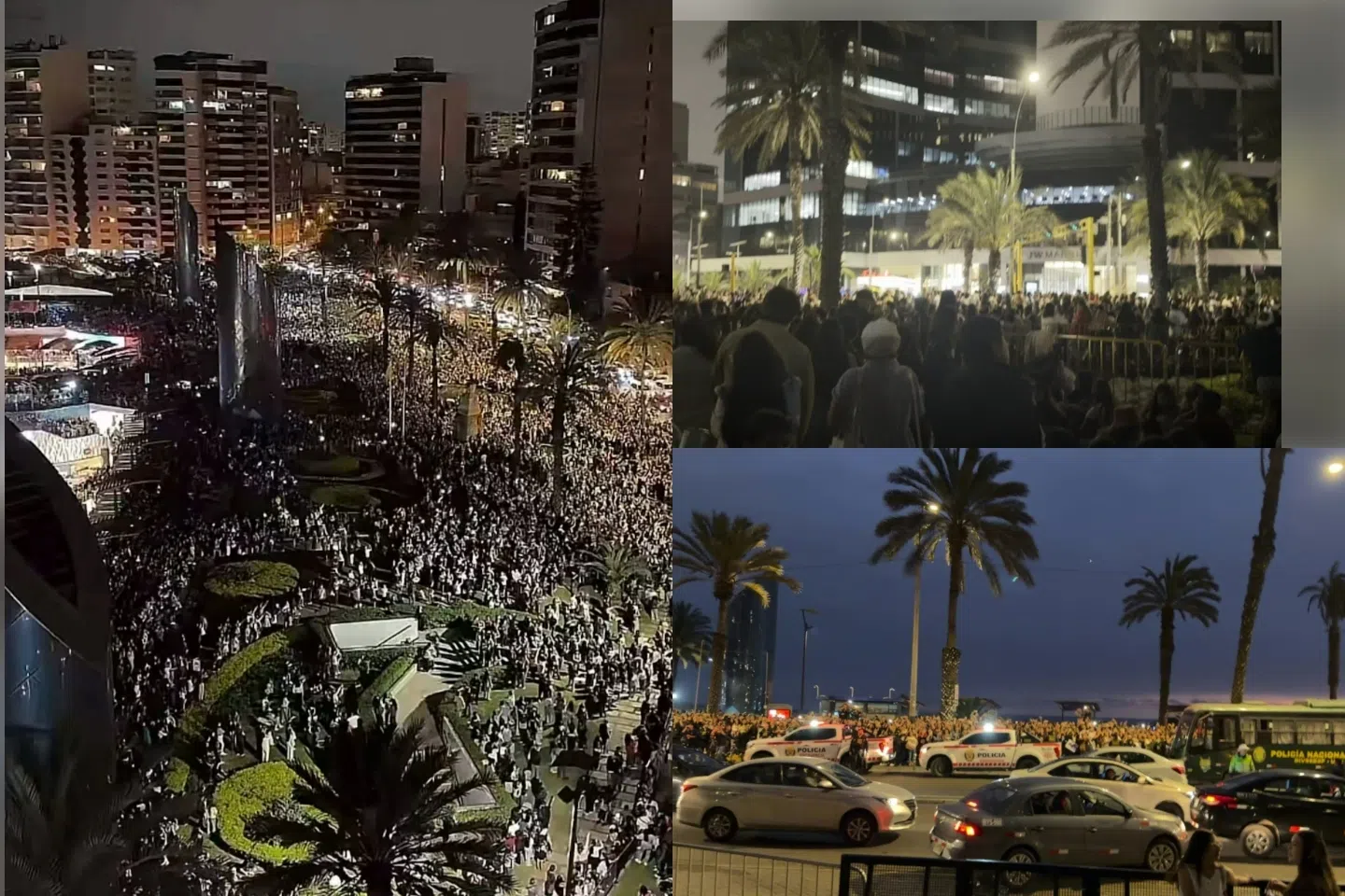粉丝将酒店外围挤得水泄不通，还上演人车追逐的惊险场面。（互联网）