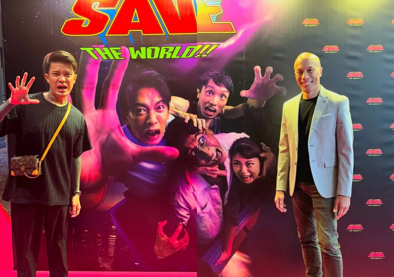 本地网红Simon Boy（左）和演员林友明出了席首映会。（取自电影官方IG）
