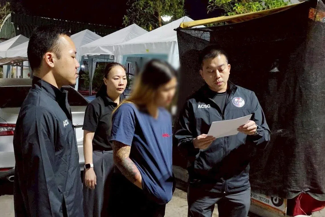 泰国警方在3月初的联合执法行动中，逮捕了21人。（Meta提供）