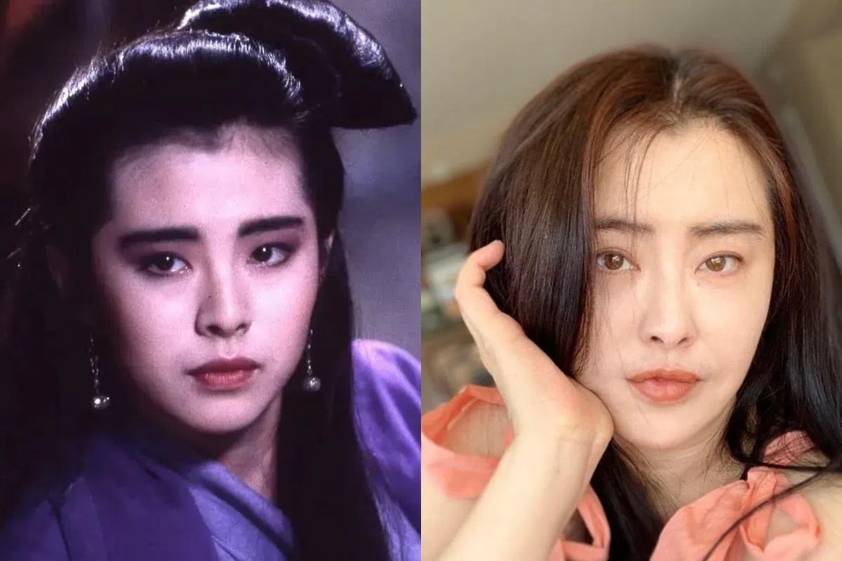 现年59岁的王祖贤（右图）在1987年演《倩女幽魂》（左图）的时候才20岁。（互联网）