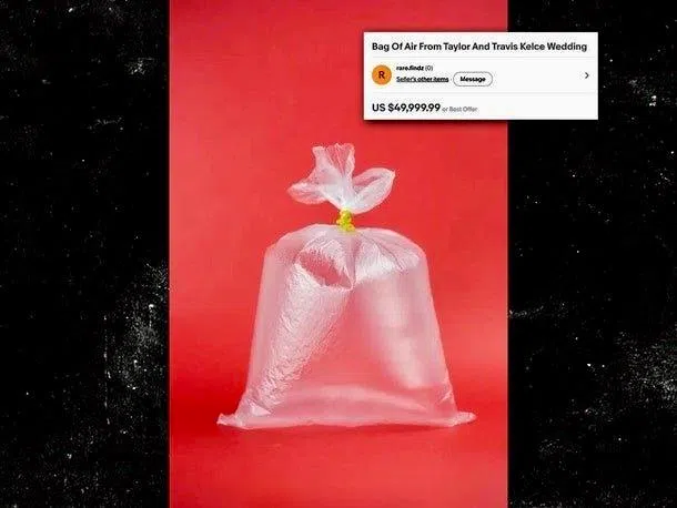 泰勒丝婚礼现场的废弃物竟被放上网售卖，甚至连“空气”都成了抢手货。（互联网）