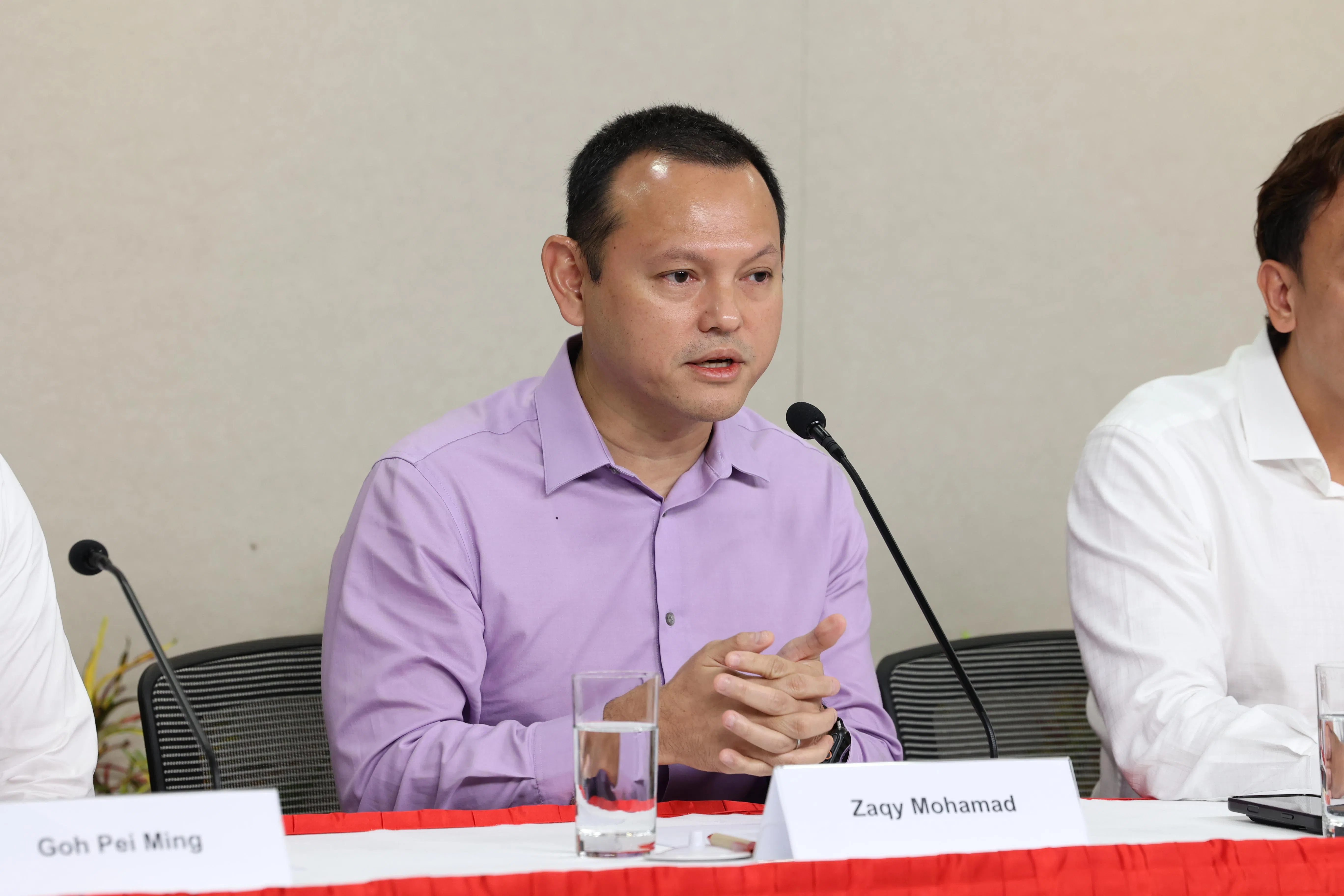 主管回教事务代部长兼国防部兼永续发展与环境部高级政务部长扎吉哈在7月22日的内阁改组记者会上，回答记者提问。（何家俊摄）