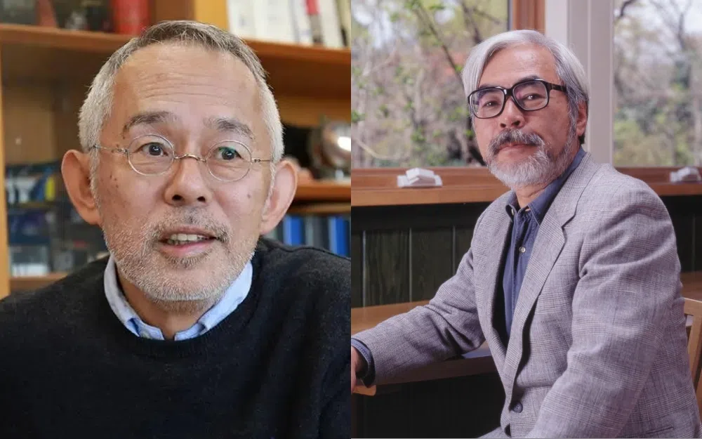 吉卜力工作室制作人铃木敏夫（左图）透露，老友兼战友宫崎骏（右图）并不知道生成式AI为何物。（互联网）