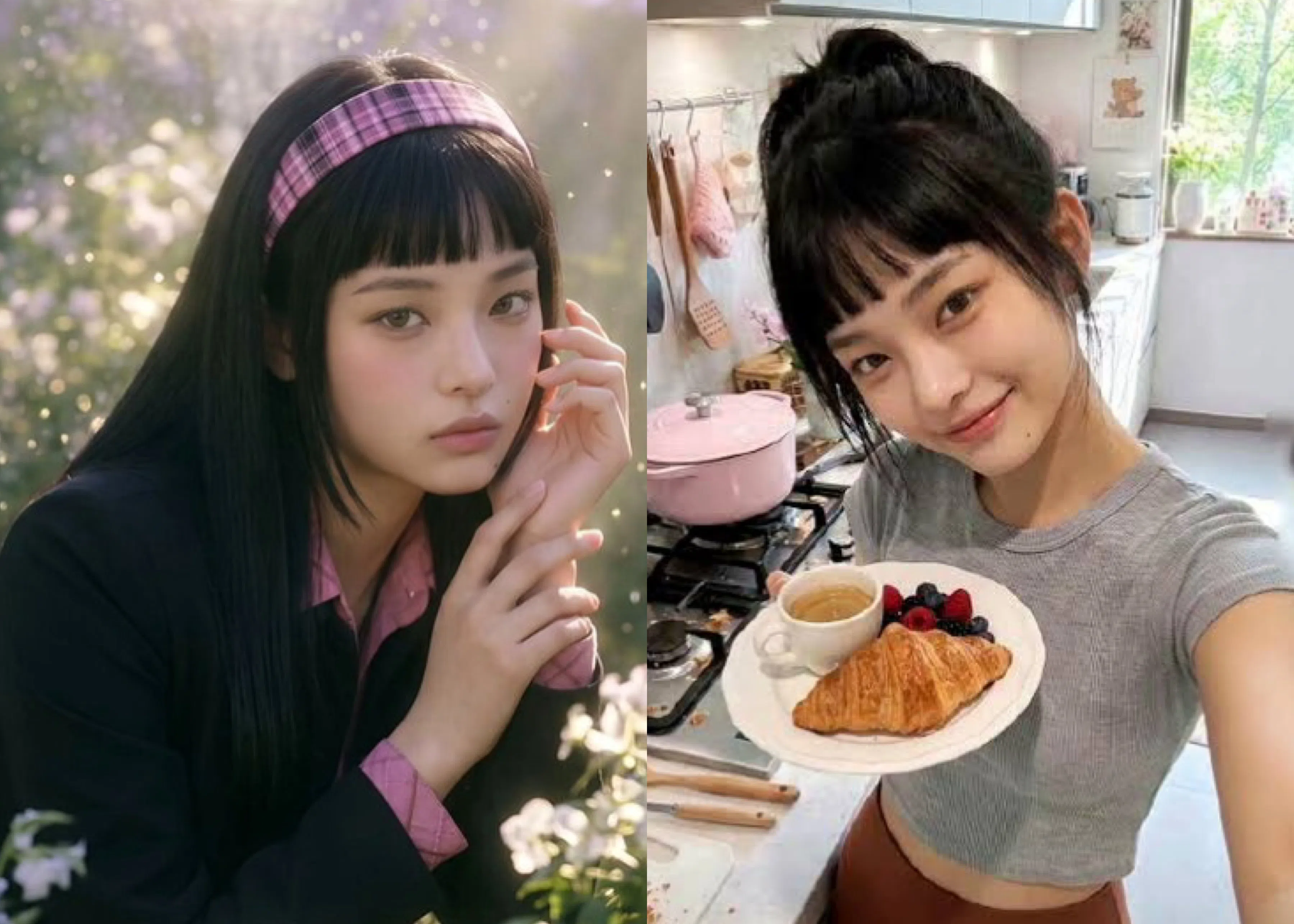 AI生成人物方桃子凭借短剧《被裁掉的女孩》走红，剧外也在社媒与粉丝互动。（互联网）