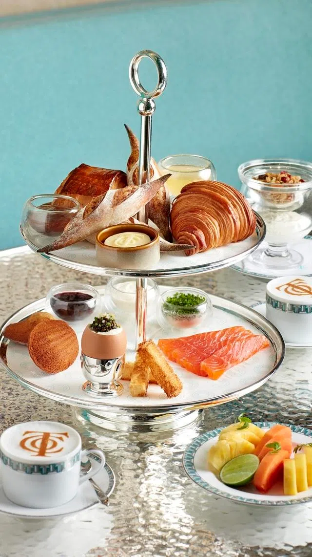 Tiffany & Co在新加坡开设东南亚首家咖啡座Blue Box Cafe，早餐套餐是亮点之一。（餐馆提供）