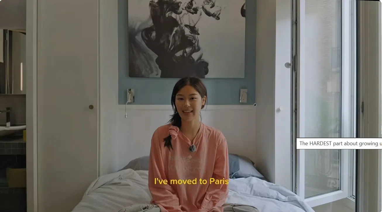 陈一心9月上旬搬到巴黎展开新生活。（陈一心YouTube视频截图）