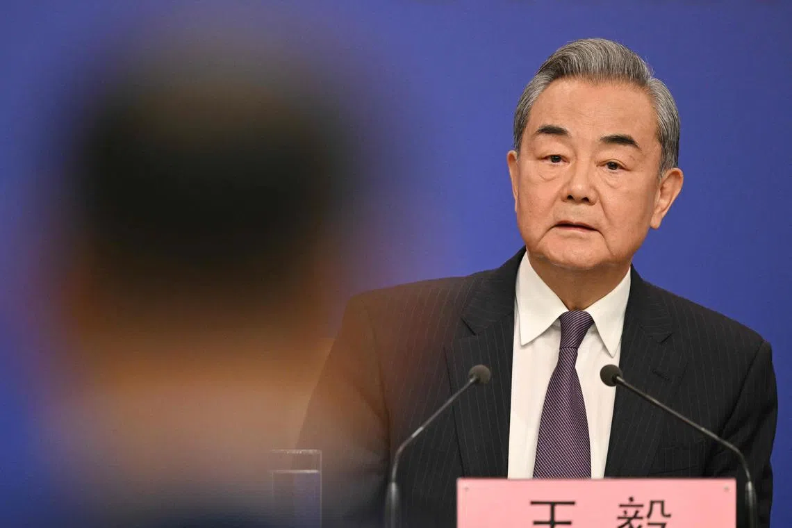中国外长王毅3月7日谈及联合国大会2758号决议与台湾主权归属问题时说：“台湾地区在联合国的唯一称谓就是‘中国台湾省’”。（法新社）
