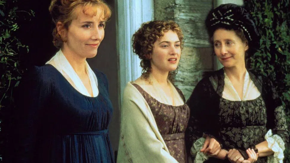由李安执导、Emma Thompson（左一）和Kate Winslet（中）的《理性与感性》入围多项奥斯卡奖项。（互联网）