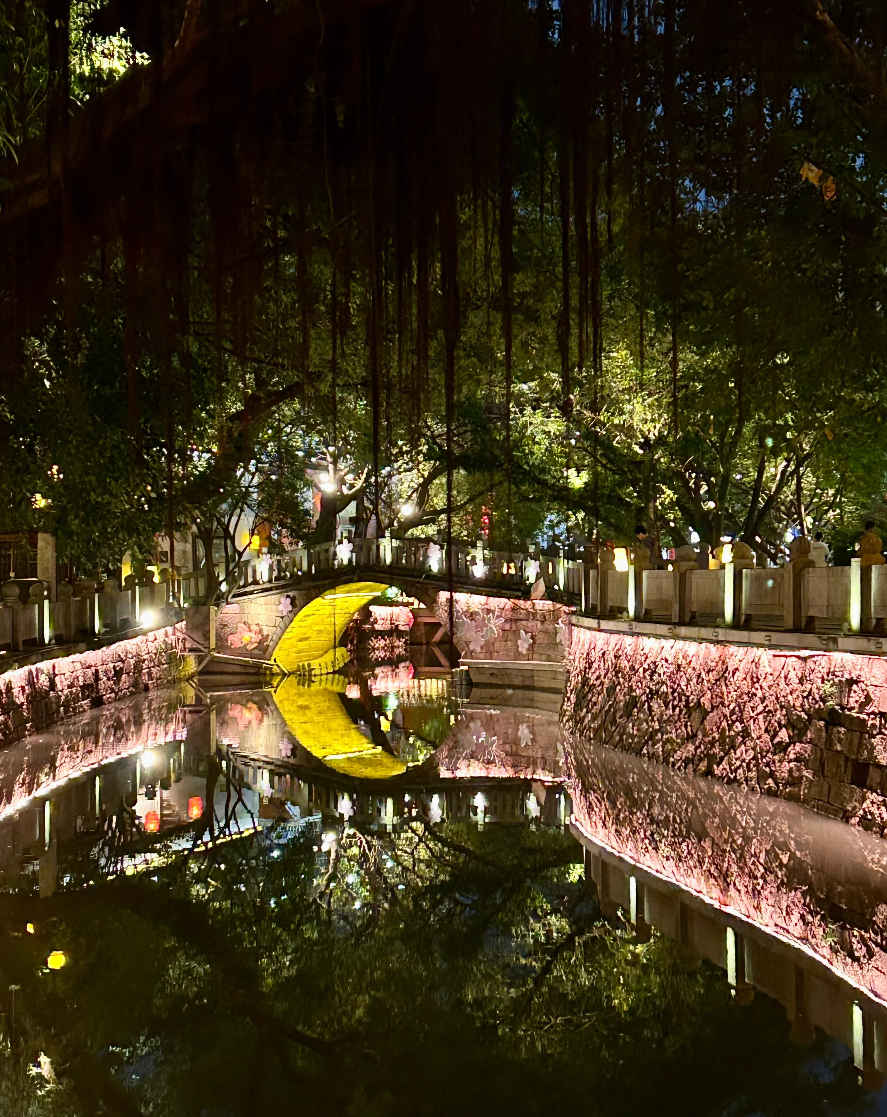 上下杭三捷河畔的漂亮夜景。（黄佩卿摄）