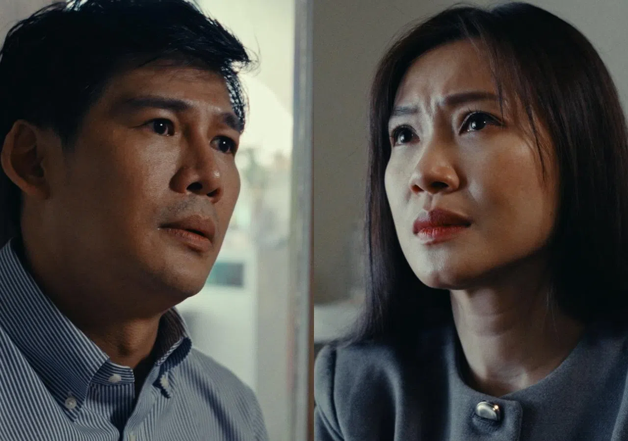 卓奕（左图）和姚懿珊在《考压终途》中饰演虎爸虎妈。（BeLive Studios提供）