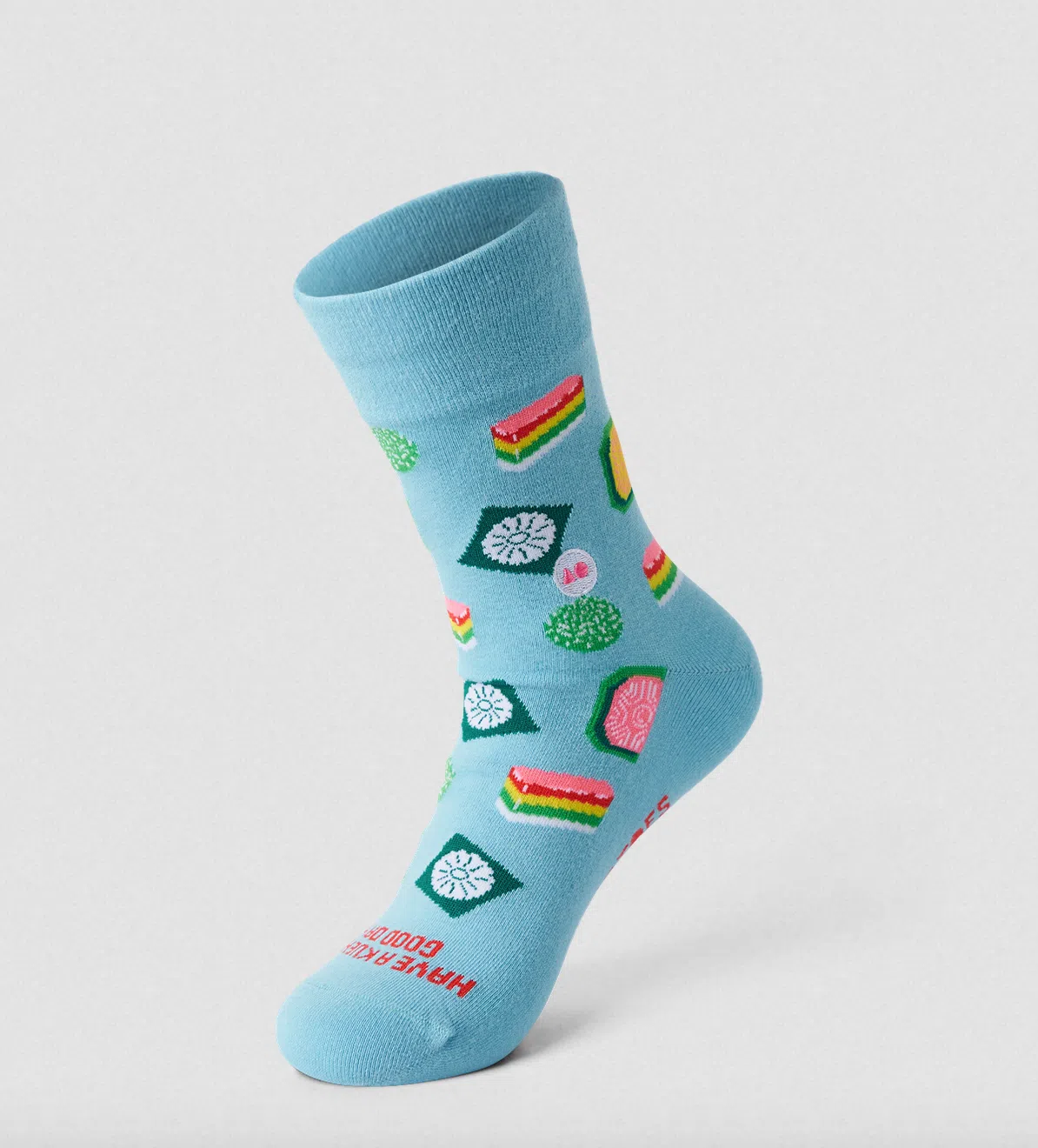 “Talking Toes”袜子印上各色南洋糕点。（品牌提供）