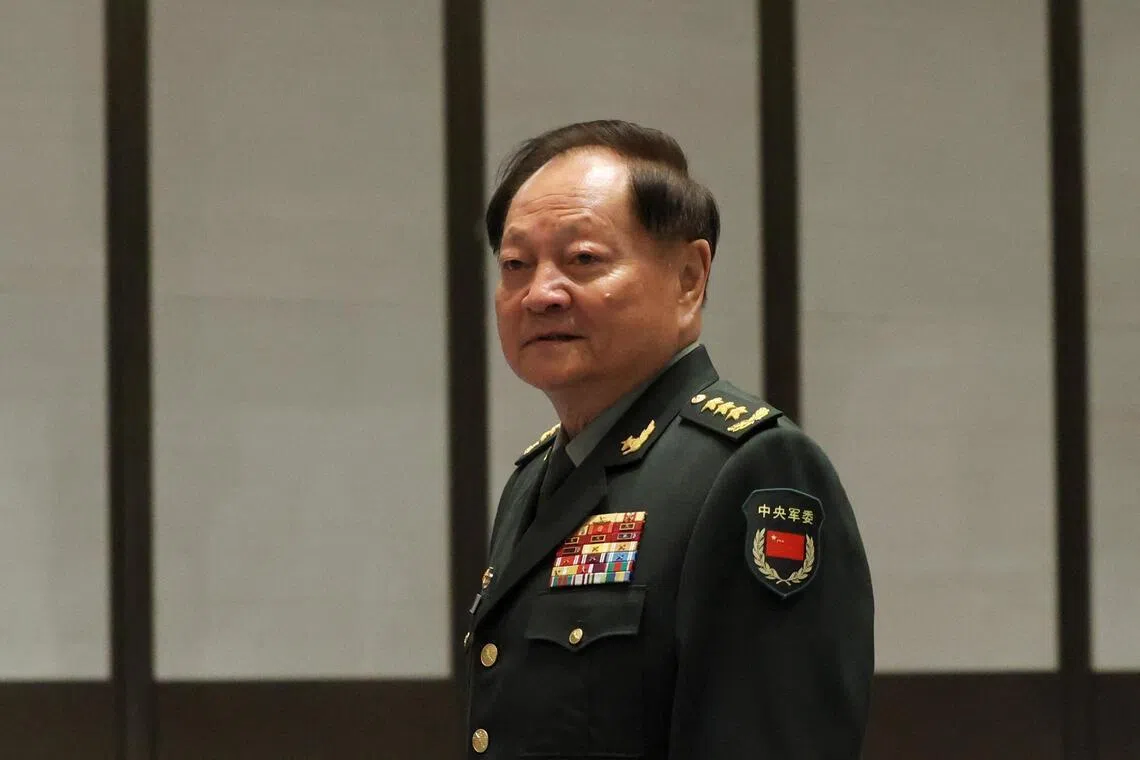 图为2024年4月22日，张又侠以中共中央军委副主席身份，在青岛出席西太平洋海军论坛年会。 （路透社档案照片）