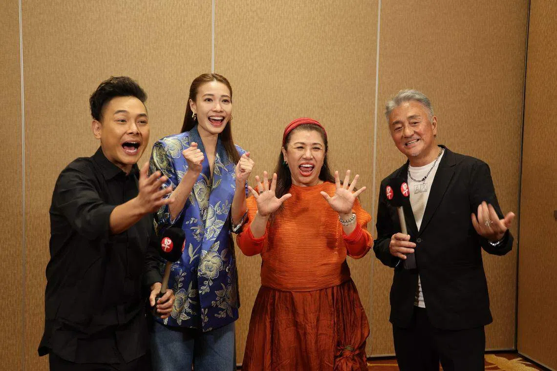 廖永谊（左起）、姚懿珊、刘玲玲和吴岱融主演的《小贩之王》已经上映。（龙国雄摄）