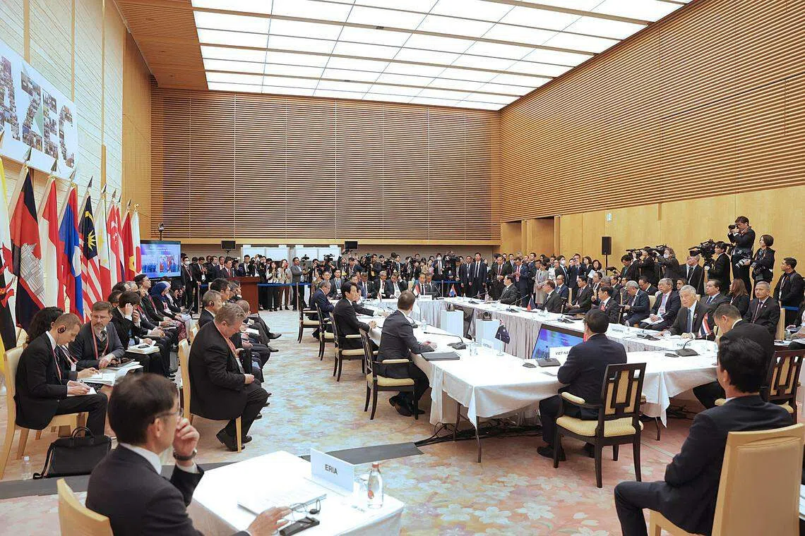亚洲零排放共同体（Asia Zero Emission Community，简称AZEC）首届领导人会议星期一召开，除了东道主日本，亚细安九国（不含缅甸）和澳洲也参与。（通讯及新闻部提供）