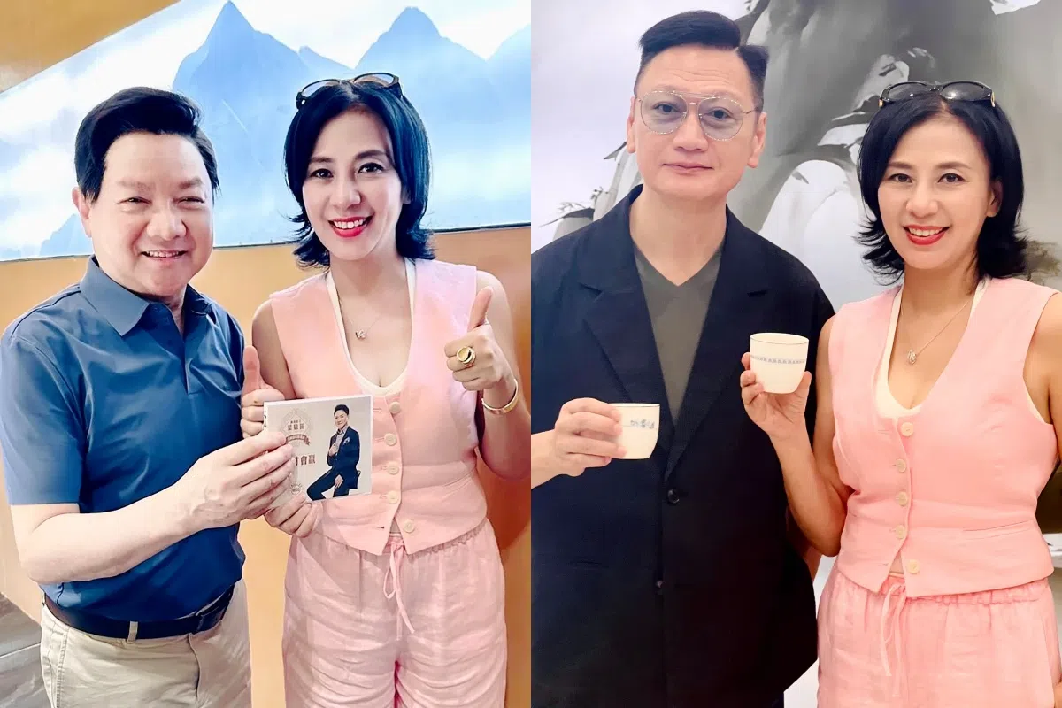 何永芳邀请叶启田（左图左）和陶大宇（右图左）在她筹办的活动上表演。（受访者提供）
