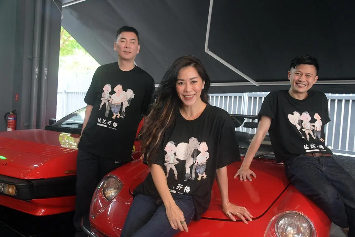 李荣达（左起）、谢韵仪和Pornsak曾经一起经营电子商务平台Mdada ，如今李荣达和Pornsak闹翻，谢韵仪正在处理Mdada的问题。（档案照）