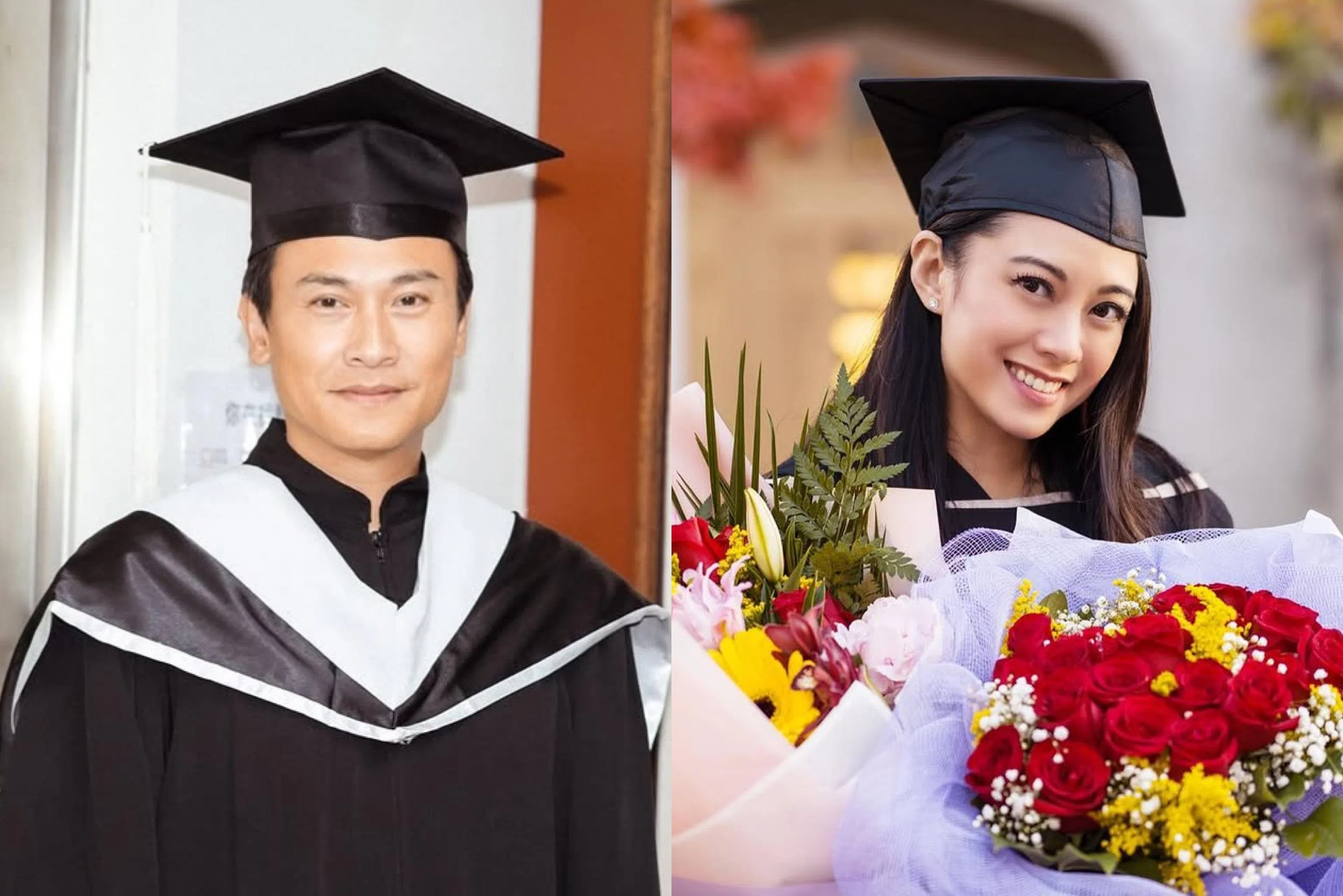 王振复（左图）和廖碧儿分别于2024年及2023年取得硕士学位。（取自艺人IG）