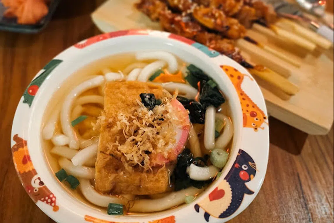 为小朋友准备的乌冬面套餐。（餐馆提供）