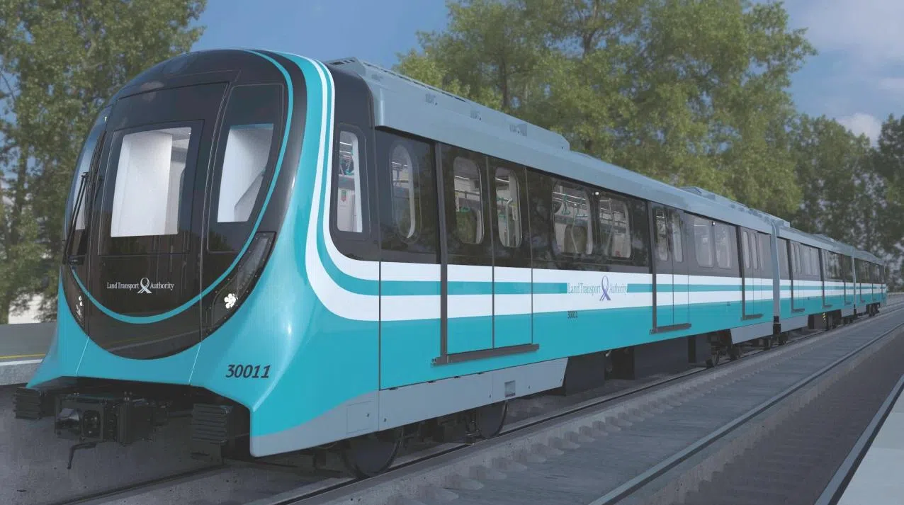韩国现代Rotem公司（Hyundai Rotem）将为裕廊区域线提供62列三车厢设计的列车，乘客量日后增加时，列车可改以四车厢设计运作。（档案照片）