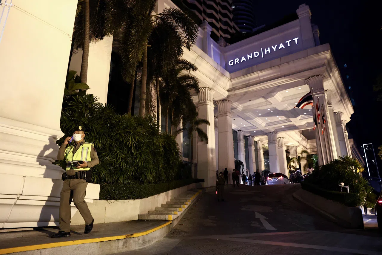泰国首都曼谷拉差帕颂区（Ratchaprasong）君悦酒店发现六名疑中毒身亡的外国人遗体。（路透社）