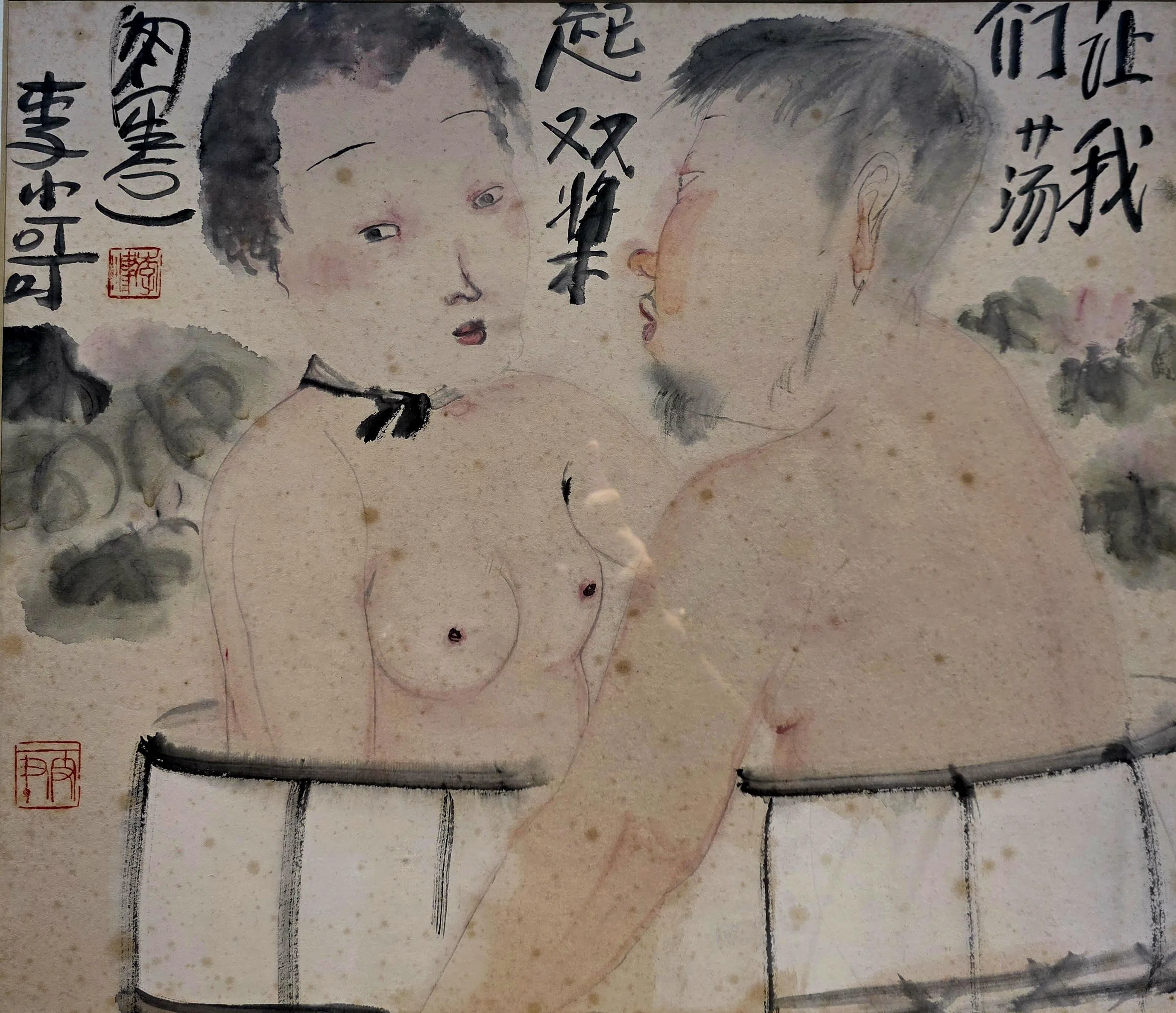 中国名家李津早年水墨小品（署名李小哥）。（伴墨之间提供）