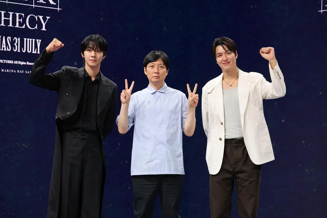 倘若落难，安孝燮（左起）、导演李秉佑和李敏镐都希望Blackpink的Jisoo成为自己的盟友。（唐家鸿摄）