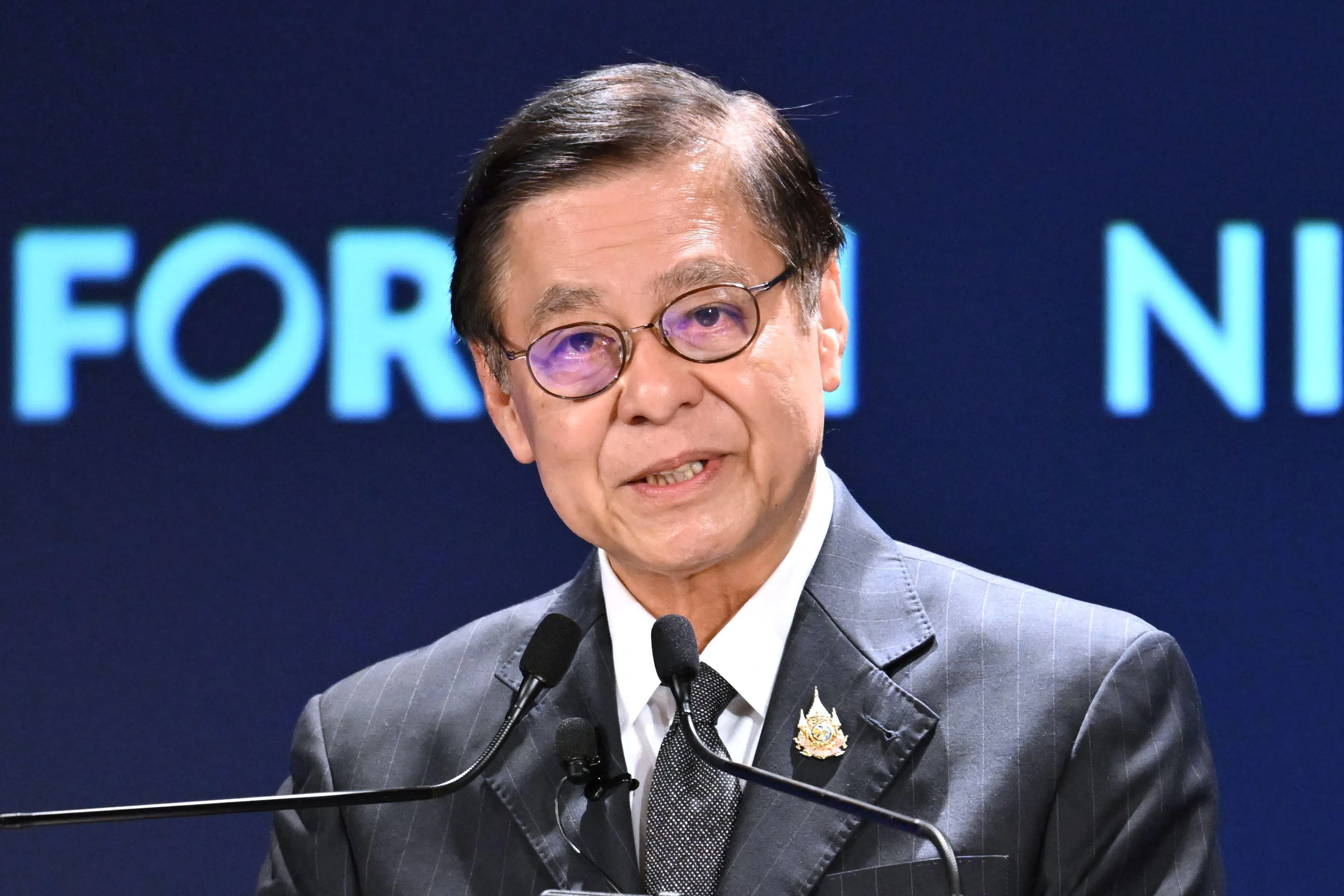 泰国副首相兼外长西哈萨星期三（6月10日）在日经论坛上发表讲话时强调，未来属于亚洲，因为亚洲地区在人口和经济方面具有举足轻重的地位。（法新社）