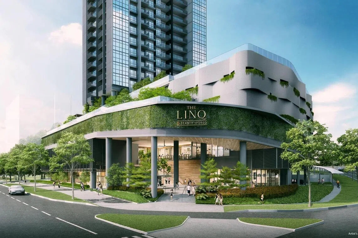 The Linq@Beauty World地处武吉知马路上段和惹兰裕廊克基（Jalan Jurong Kechil）的交界口，是一座综合发展项目，里面也藏着不到500平方米、小巧玲珑的POPS空间。（世邦魏理仕提供）