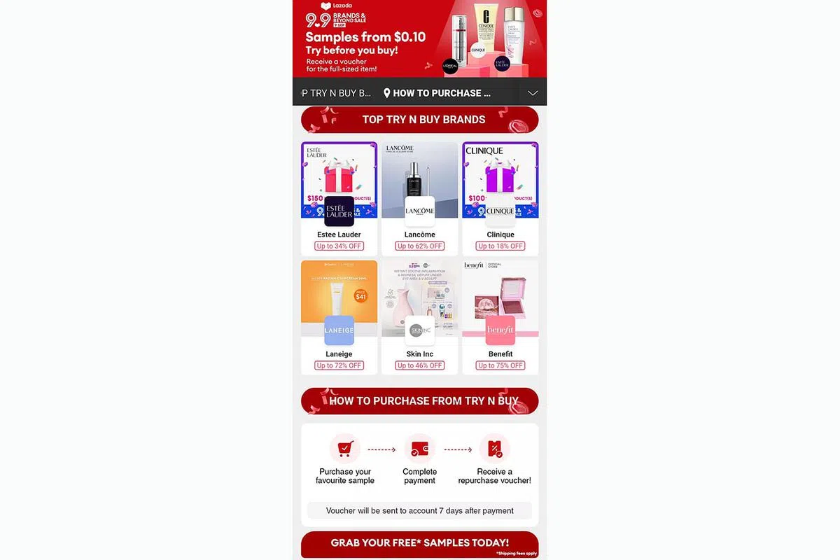 哪些产品可以先试再买？（图/Lazada提供）