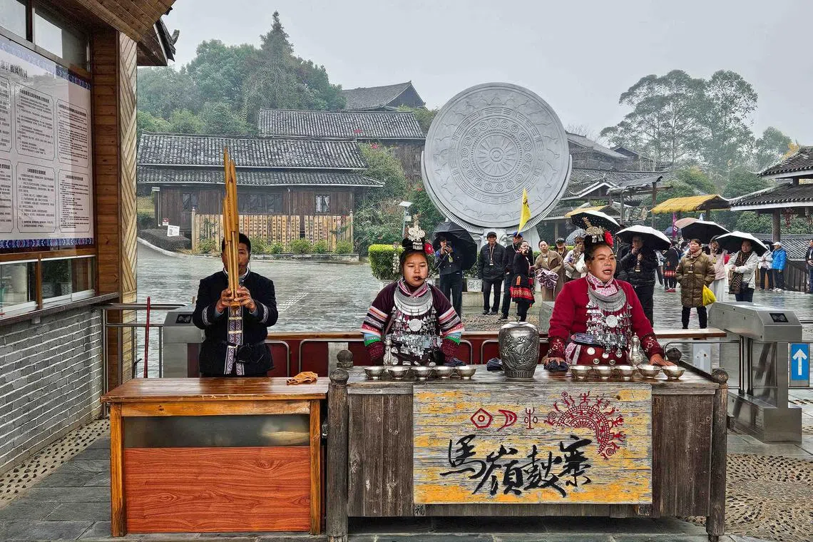 马岭鼓寨是一个充满原生态风情的古村落。（客桑摄）