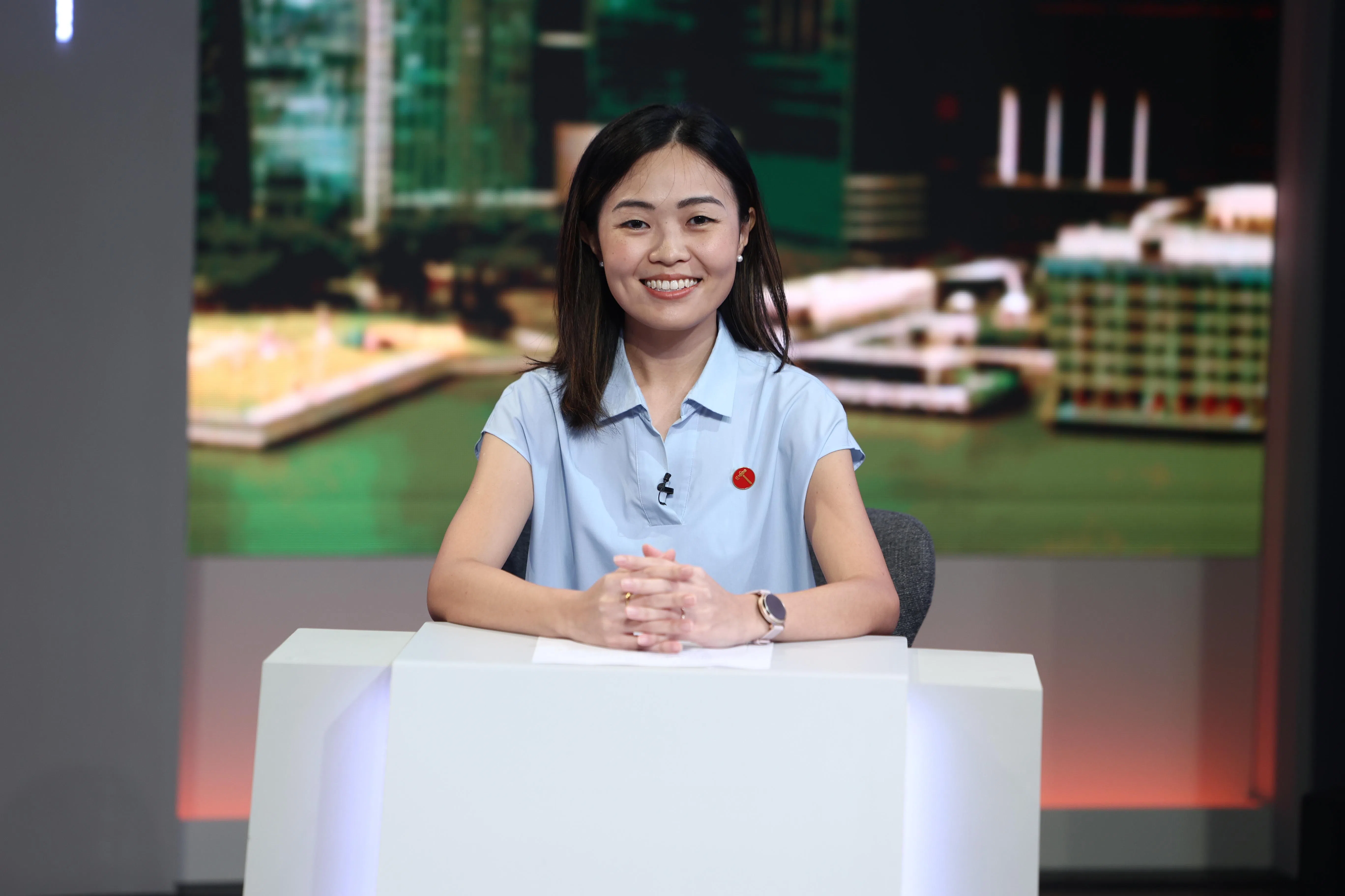 工人党淡滨尼集选区候选人蒋佩姗。（白艳琳摄）