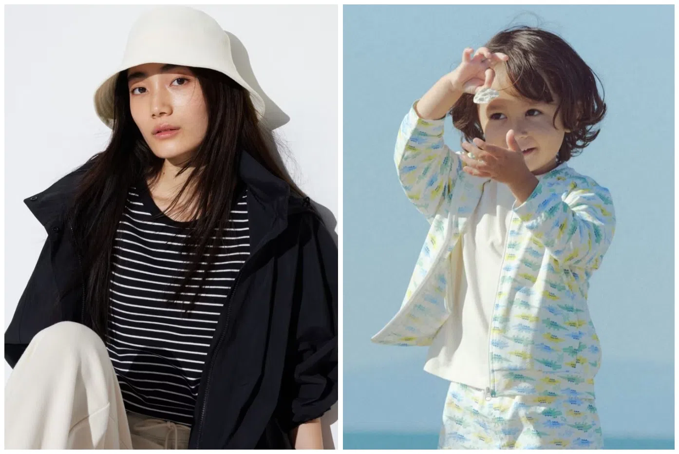 Uniqlo特设防晒单品类别，男装、女装、儿童装款式齐全。（取自品牌官网）
