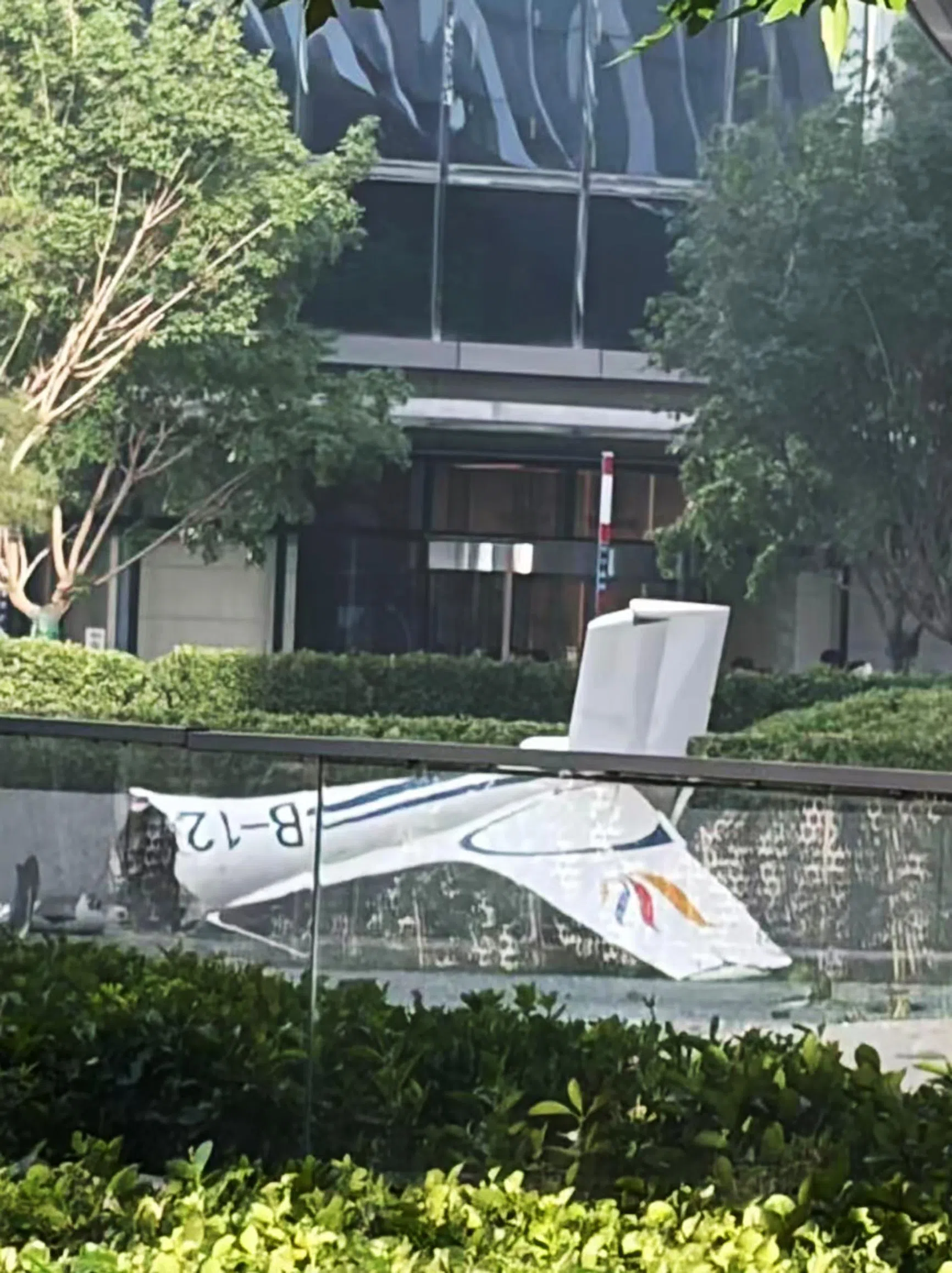 有网民根据飞机的残骸，认出涉事飞机为B-12PP。（互联网）
