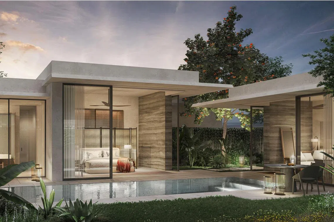 本地第二家莱佛士酒店，将是新加坡第一个全别墅度假村。（莱佛士酒店提供）
