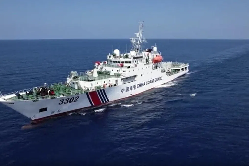 中国海警星期天（5月31日）位中国黄岩岛领海及周边区域开展执法巡查。（中国海警局微信公众号）