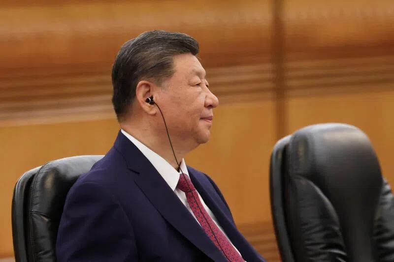中国国家主席习近平星期三（5月20日）在北京人民大会堂与俄罗斯总统普京举行双边会晤。（路透社）